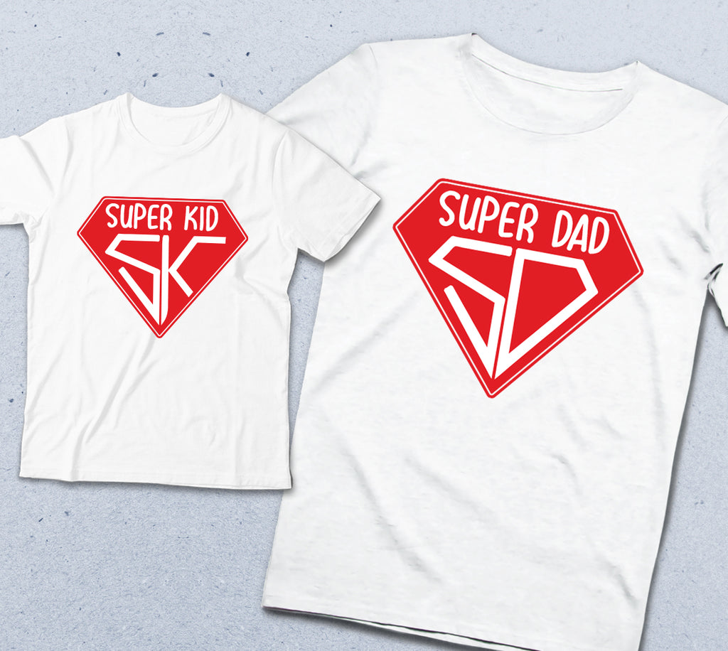 Baba ve çocuk super tişört seti - basmatik.com