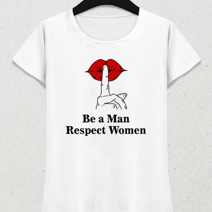 Respect Women Kadın Beyaz Tişört - basmatik.com