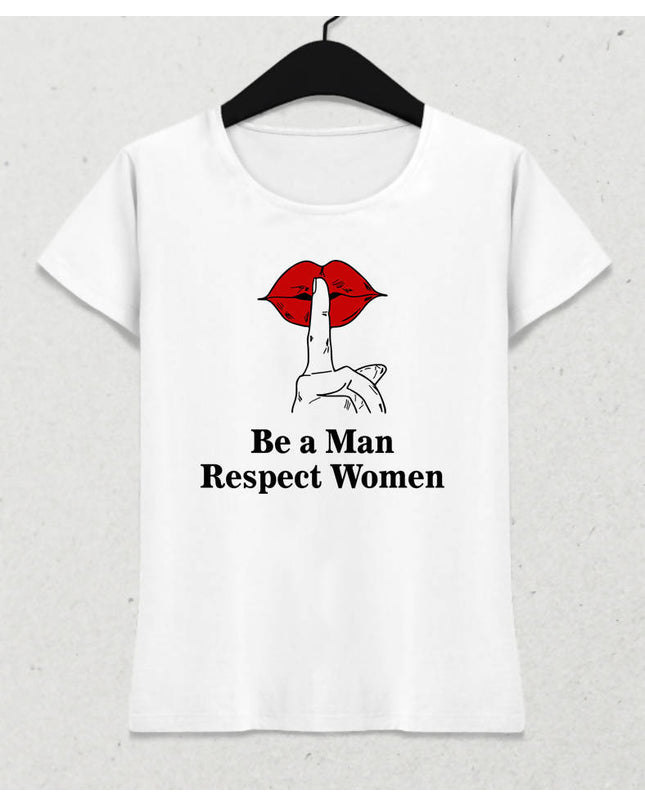 Respect Women Kadın Beyaz Tişört - basmatik.com