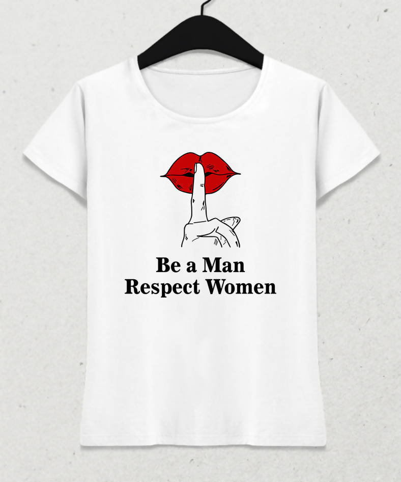 Respect Women Kadın Beyaz Tişört - basmatik.com