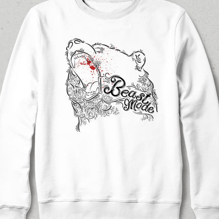 Beast beyaz sweatshirt - basmatik.com