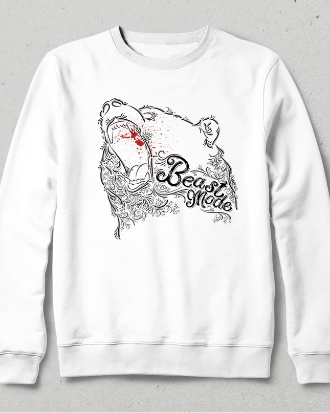 Beast beyaz sweatshirt - basmatik.com