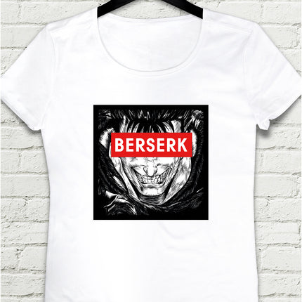 Berserk yazılı Beyaz Kadın T-Shirt - basmatik.com