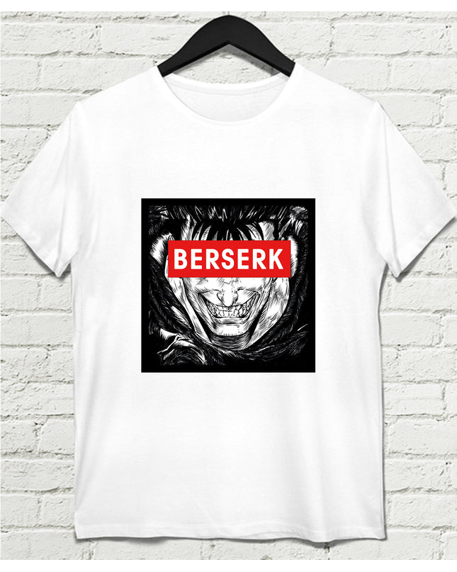 Berserk yazılı Beyaz Erkek Tshirt - basmatik.com