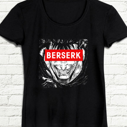 Berserk Yazılı Siyah Kadın T-Shirt - basmatik.com