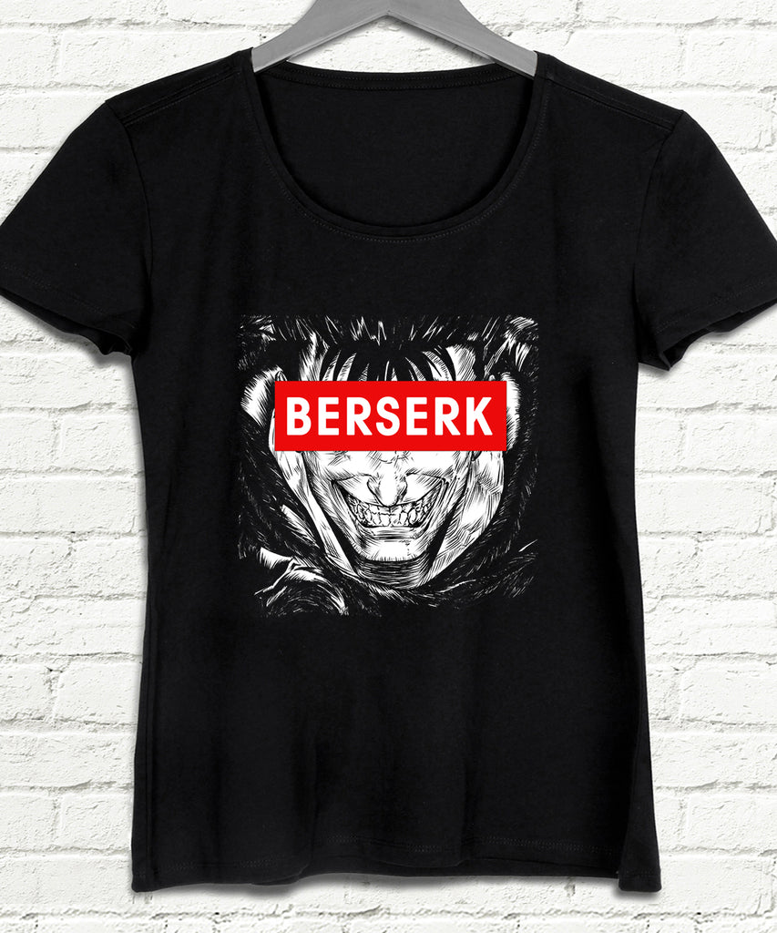 Berserk Yazılı Siyah Kadın T-Shirt - basmatik.com