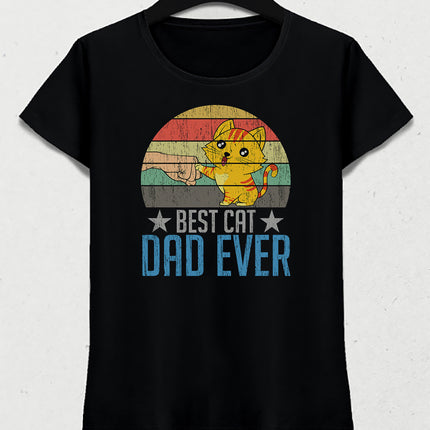 Best cat dad ever tişört - basmatik.com