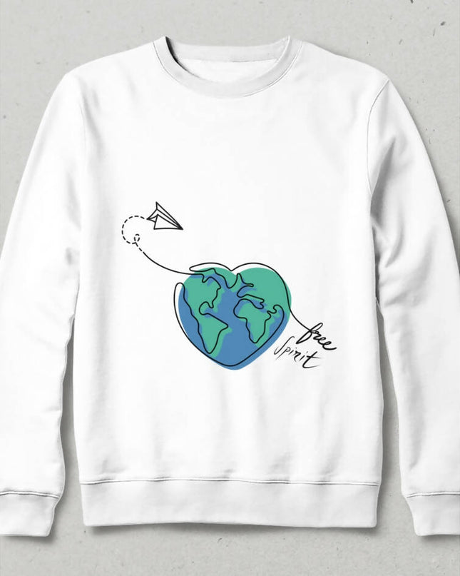 Free Spirit Seyahatsever Gezgin Sweatshirt - basmatik.com