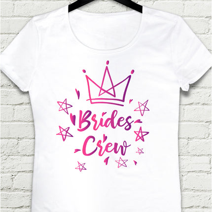 Bride crew beyaz kadın tişört - basmatik.com