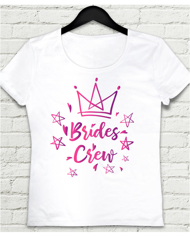 Bride crew beyaz kadın tişört - basmatik.com