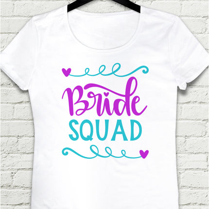 Bride squad beyaz kadın tişört - basmatik.com