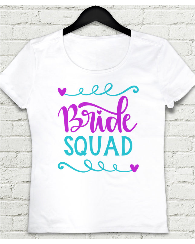 Bride squad beyaz kadın tişört - basmatik.com