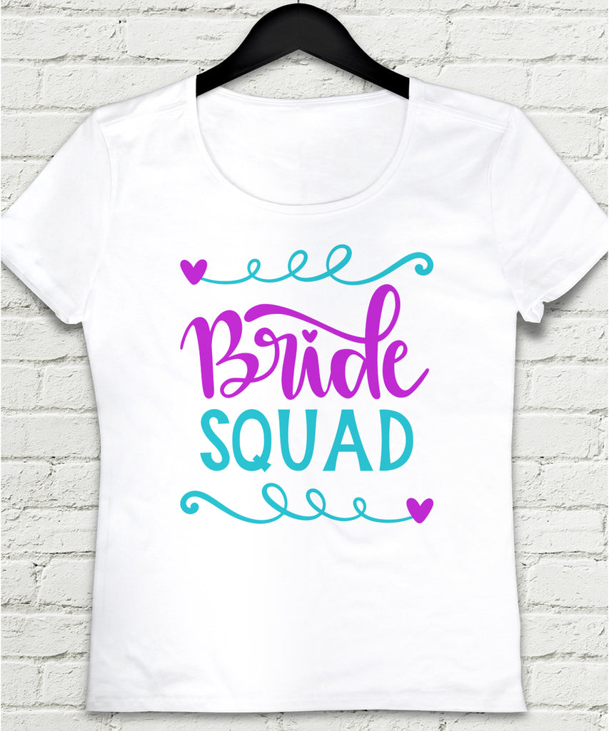 Bride squad beyaz kadın tişört - basmatik.com