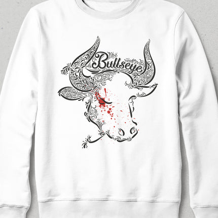 Bullseye beyaz sweatshirt - basmatik.com