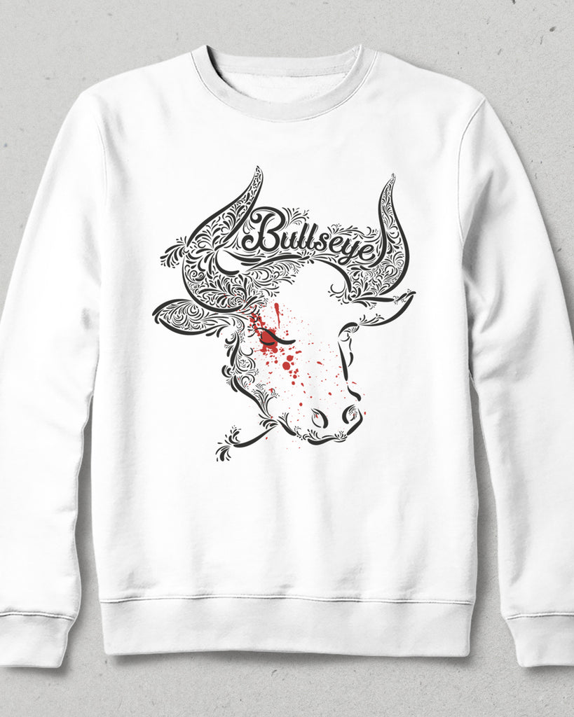 Bullseye beyaz sweatshirt - basmatik.com