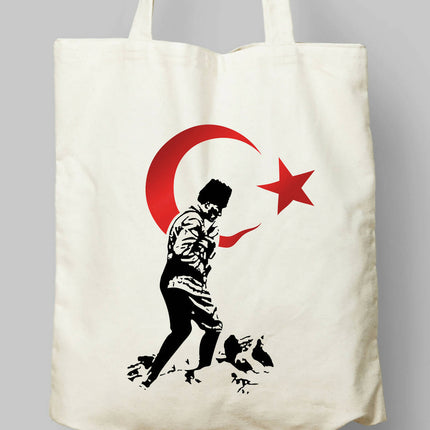Ataturk and Flag Themed Cloth Bag 