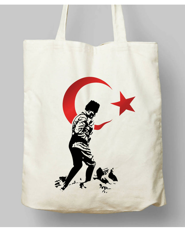 Ataturk and Flag Themed Cloth Bag 