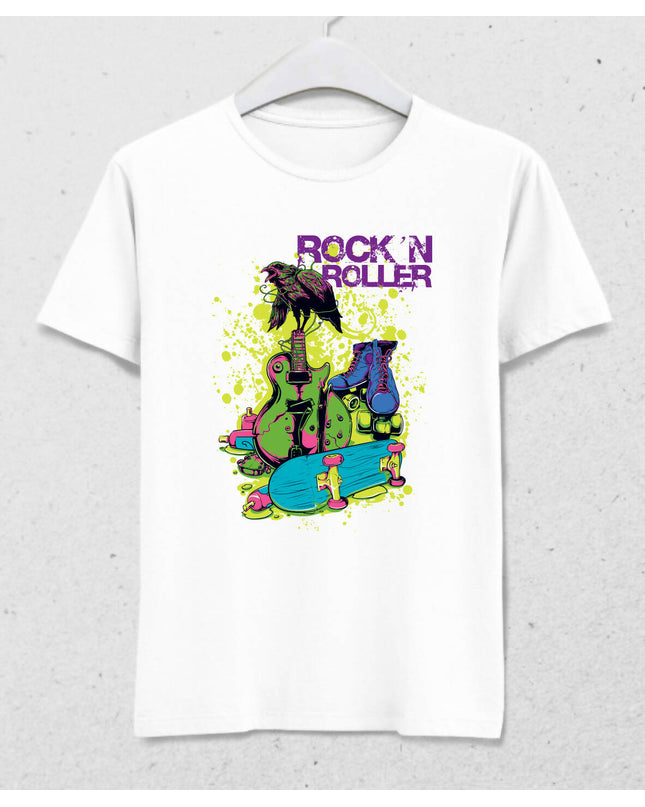 KARGA VE GİTAR BEYAZ ERKEK TSHİRT