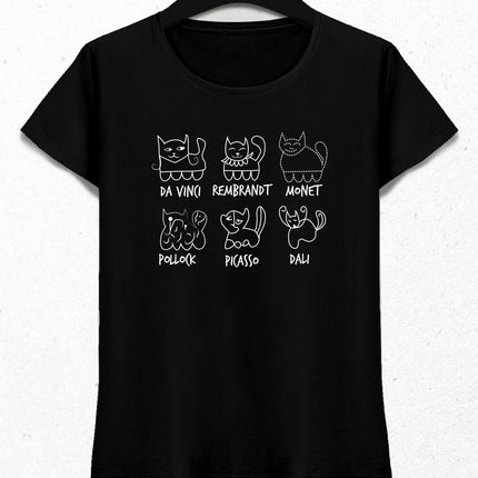 Cat art kadın tişört