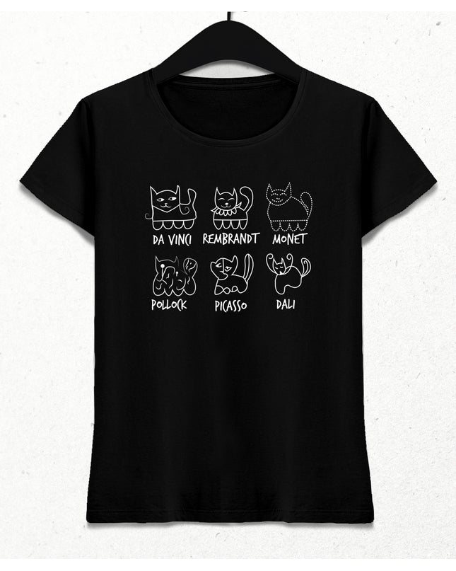 Cat art kadın tişört