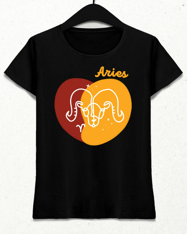 Koç Burcu - Aries Minimalist Renkli Tasarım Kadın T-Shirt