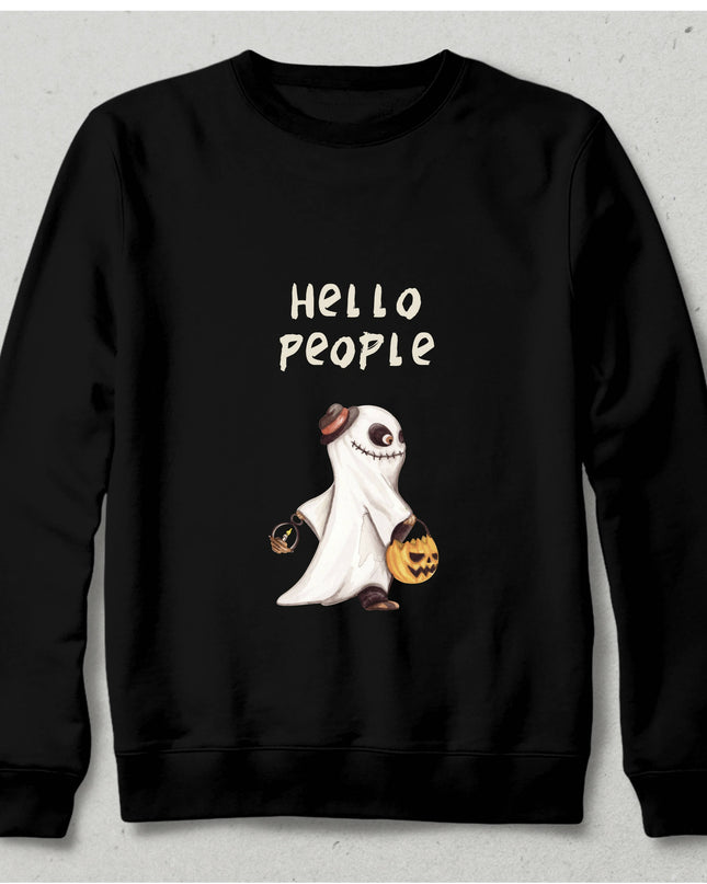 Hello People Hayalet Siyah Sweatshirt