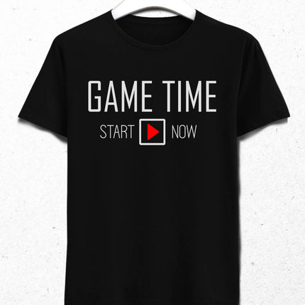 Game Time Erkek Siyah Tişört - basmatik.com