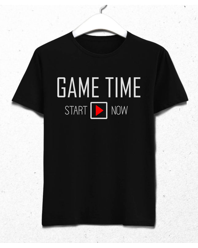 Game Time Erkek Siyah Tişört - basmatik.com