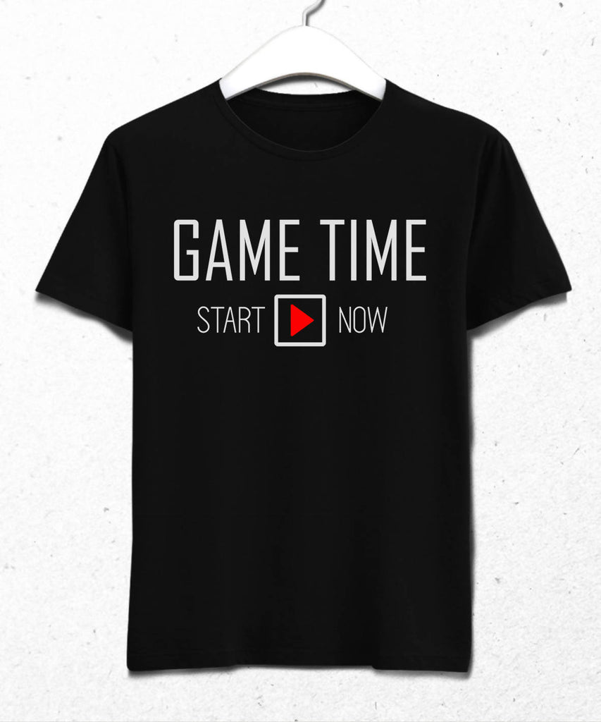 Game Time Erkek Siyah Tişört - basmatik.com
