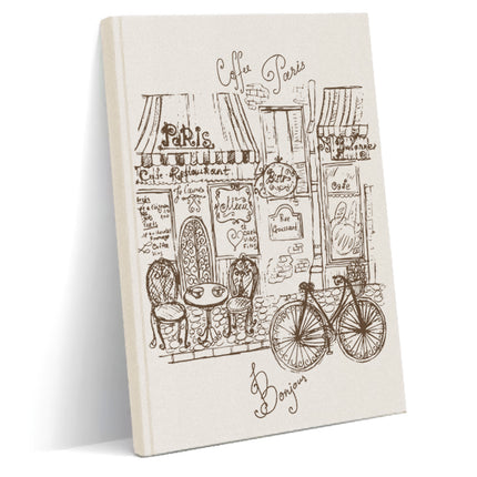Coffee Paris kanvas defter - basmatik.com