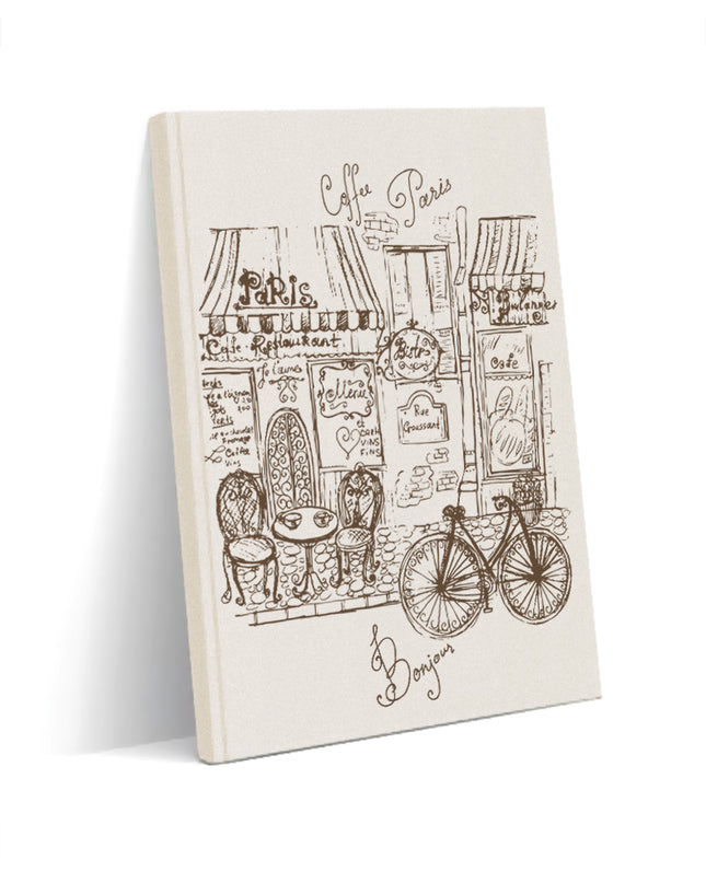 Coffee Paris kanvas defter - basmatik.com