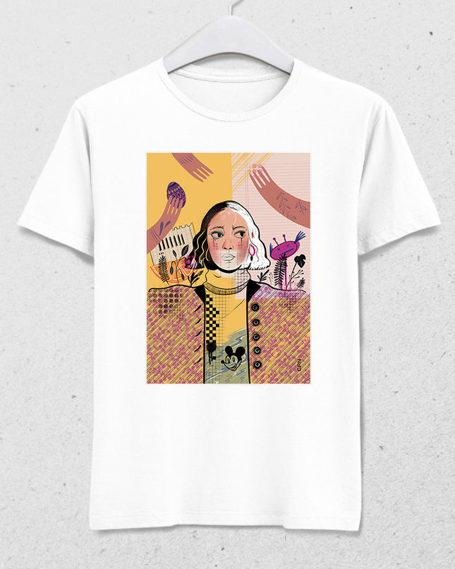 Confusion Beyaz Tişört - basmatik.com