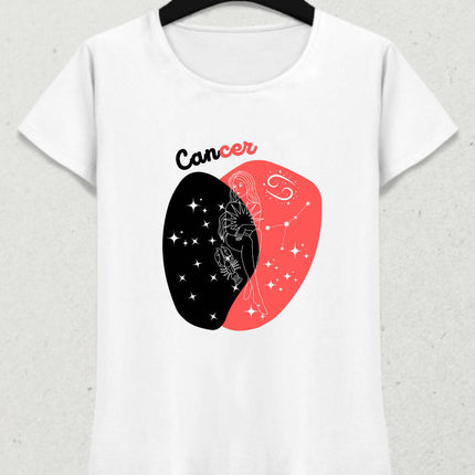 Yengeç Burcu - Cancer Minimalist Renkli Tasarım Kadın T-Shirt