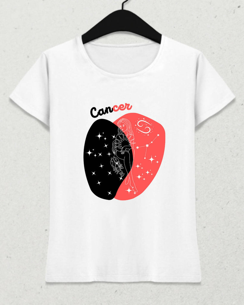 Yengeç Burcu - Cancer Minimalist Renkli Tasarım Kadın T-Shirt