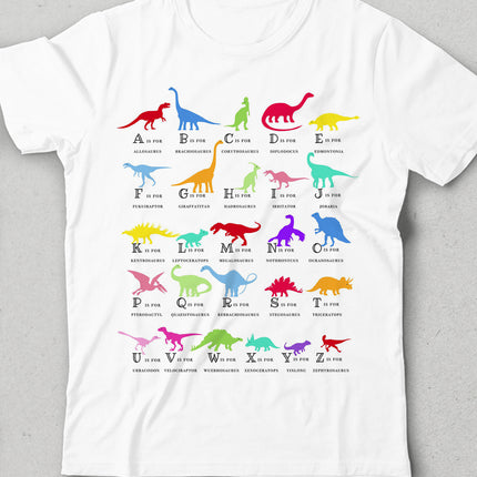Dinosaur Alfabe cocuk tişört - basmatik.com