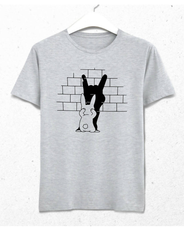 Rabbit Shadow - Tavşan Gölge Oyunu Erkek Tişört - basmatik.com
