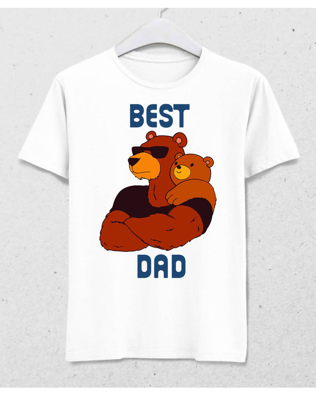 Best Dad Erkek Beyaz Tişört - basmatik.com