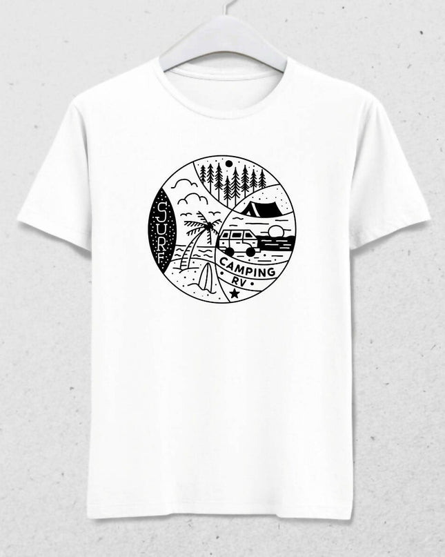 Kamp Temalı T-shirt - basmatik.com