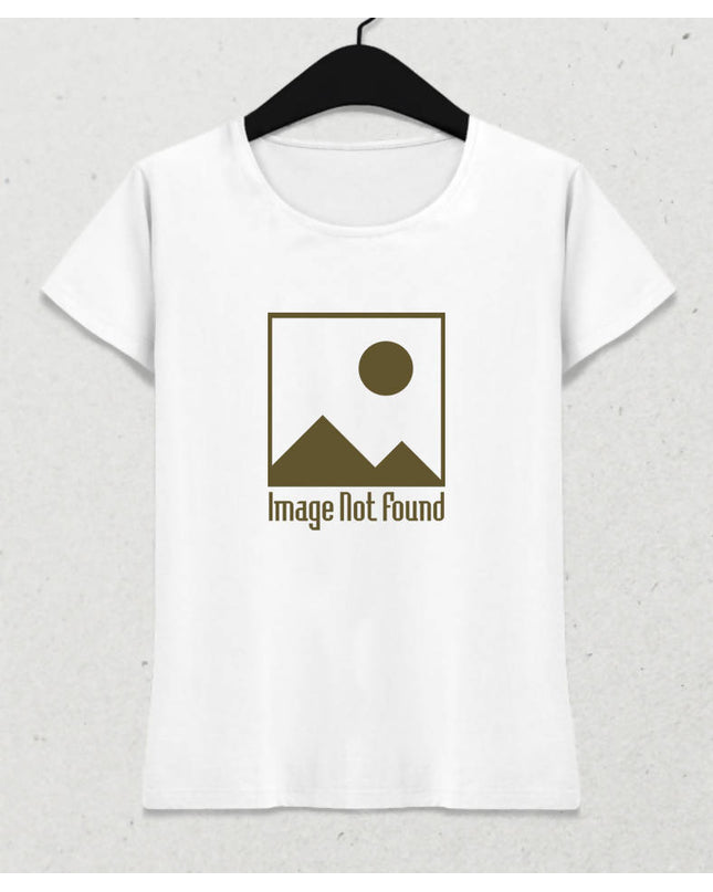 Image Not Found Temalı Kadın Beyaz Tişört - basmatik.com