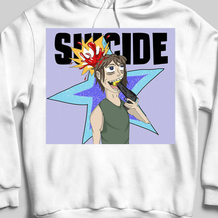 Suicide Baskılı Unisex Kapşonlu Sweatshirt