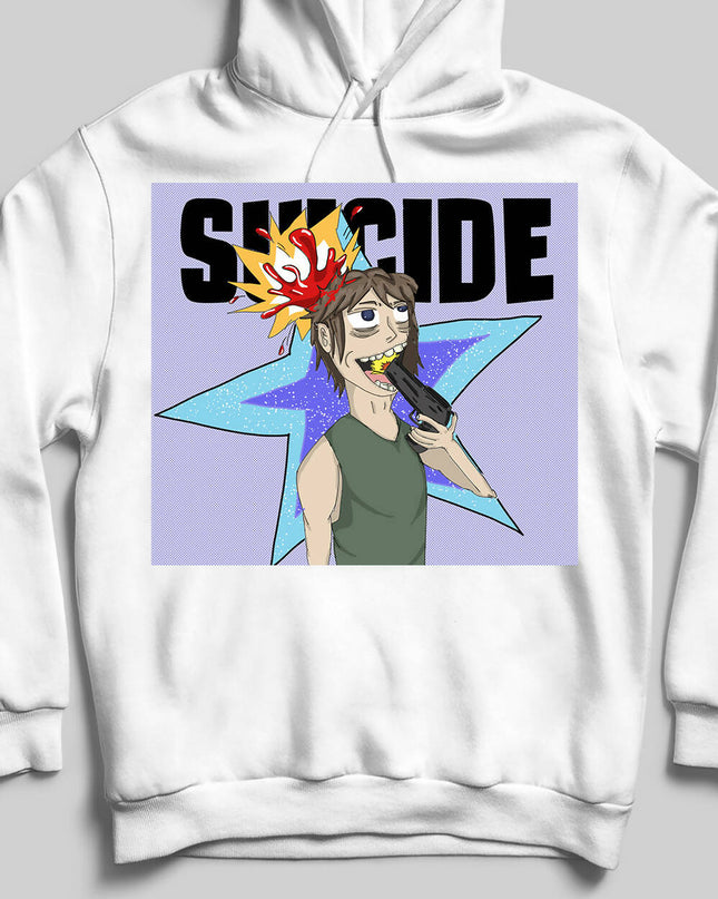 Suicide Baskılı Unisex Kapşonlu Sweatshirt