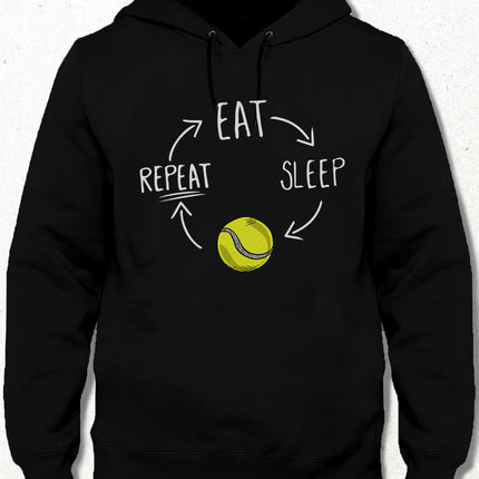 Eat sleep tennis repeat kapşonlu - basmatik.com