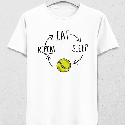 Eat sleep tennis repeat erkek tişört - basmatik.com