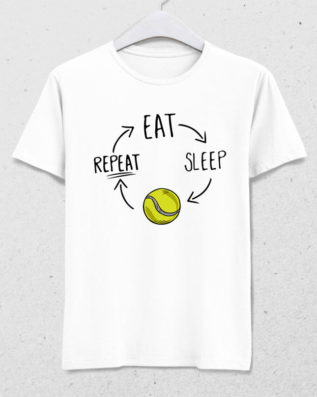 Eat sleep tennis repeat erkek tişört - basmatik.com