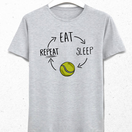 Eat sleep tennis repeat erkek tişört - basmatik.com