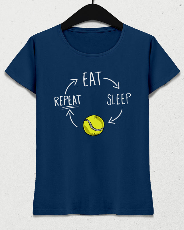 Eat sleep tennis repeat kadın tişört - basmatik.com