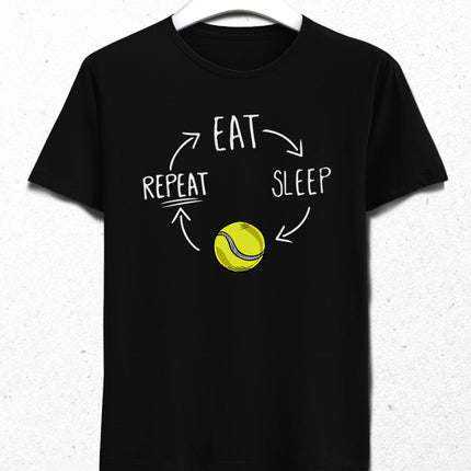 Eat sleep tennis repeat erkek tişört - basmatik.com