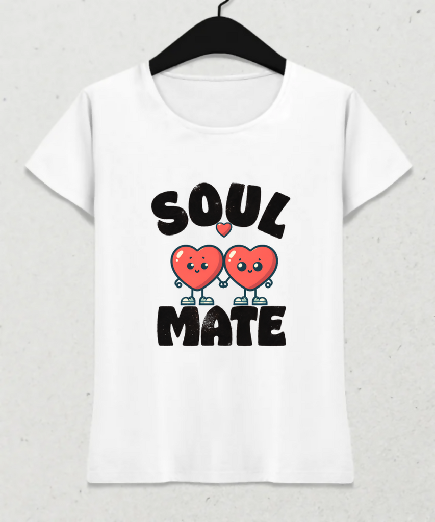 Design with 'Soul Mate' Text and Twin Hearts