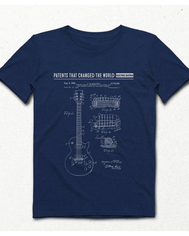 Electric Guitar indigo Erkek tshirt - basmatik.com