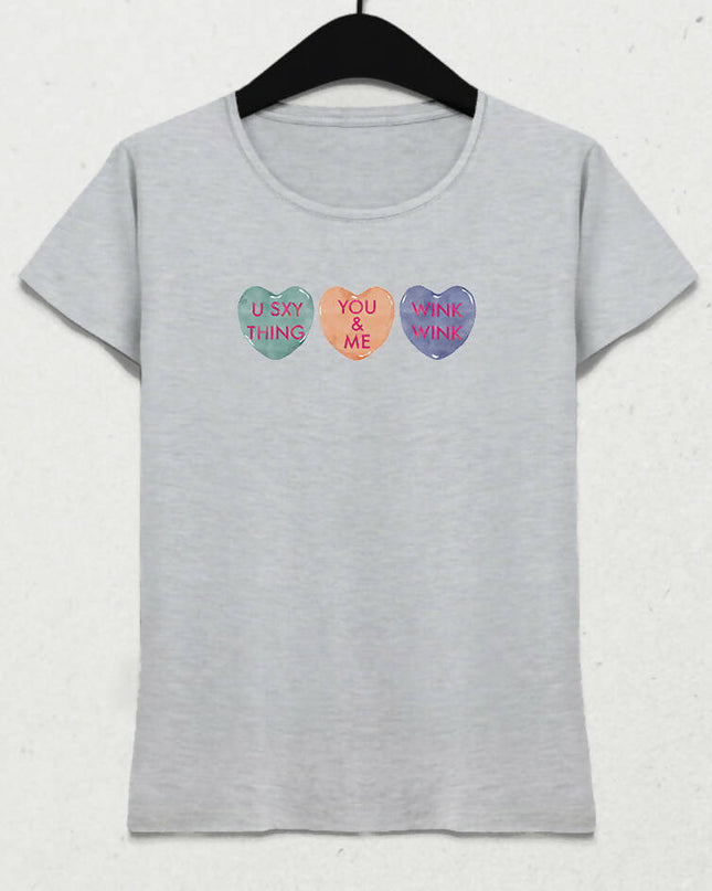 Valentine's II, Kalpli Slogan Kadın Tişört